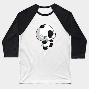 Kawaii panda on the phone Baseball T-Shirt